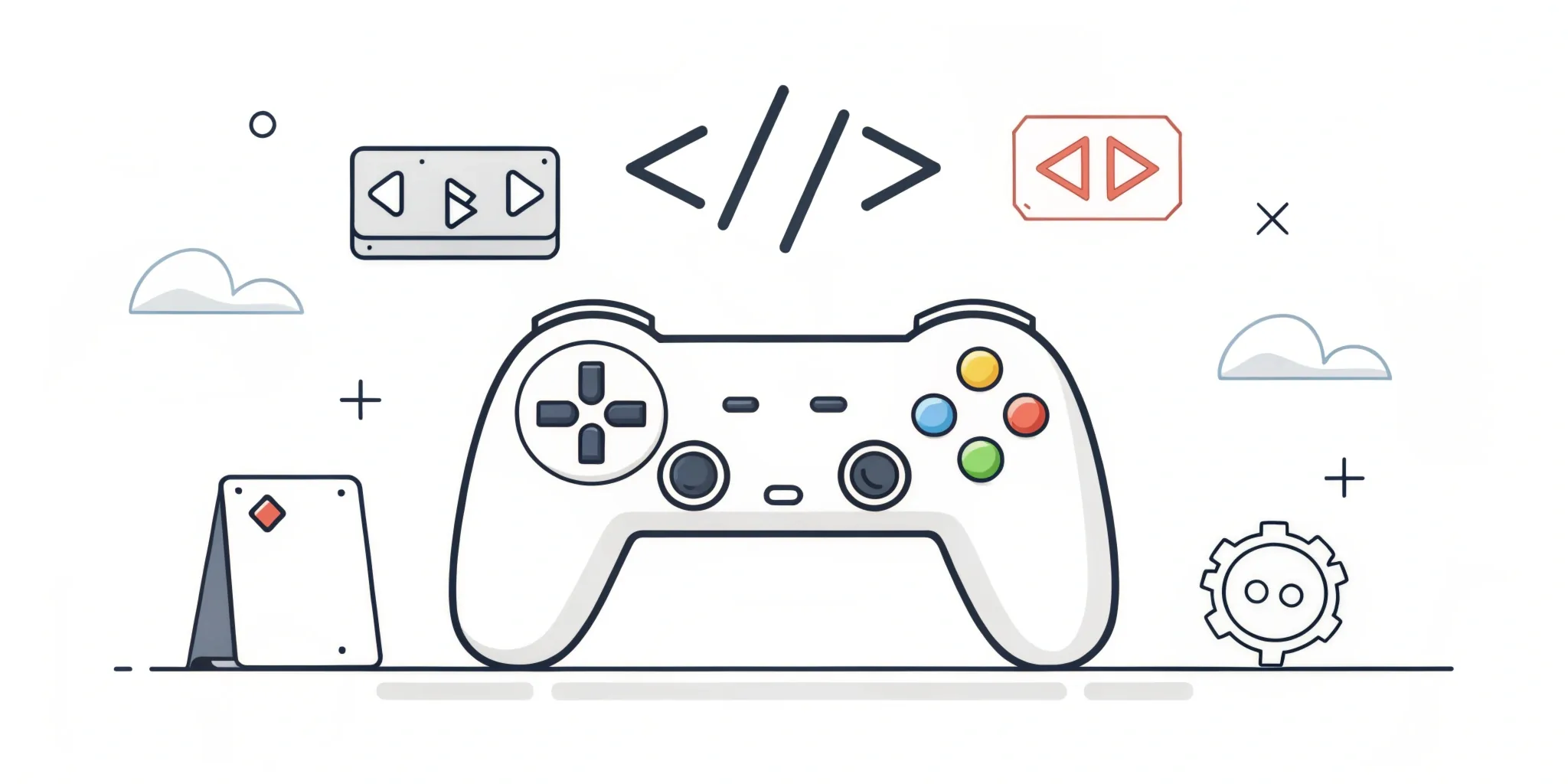 Illustration of a game controller and code entry